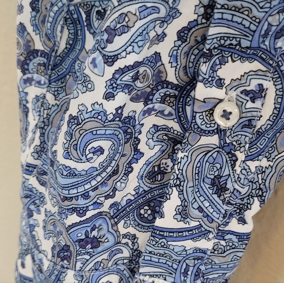 Daniel Cremieux Blue Gray Paisley Button L/S Shirt Sz 2XB NWOT - Picture 3 of 4
